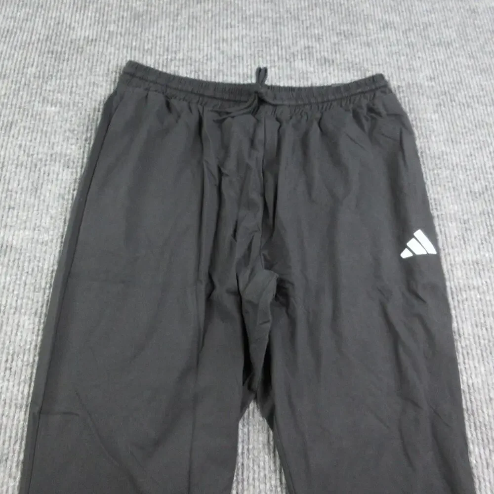Adidas Pants Mens XL Black Tapered Track Drawstring Pockets 34x30* NWT